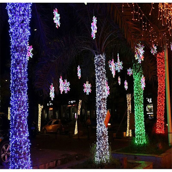 Gröna 10 meter 100 lampor med baksockel Europeisk standard LED-lyktor blinkande lampor girlander festivaldekoration,