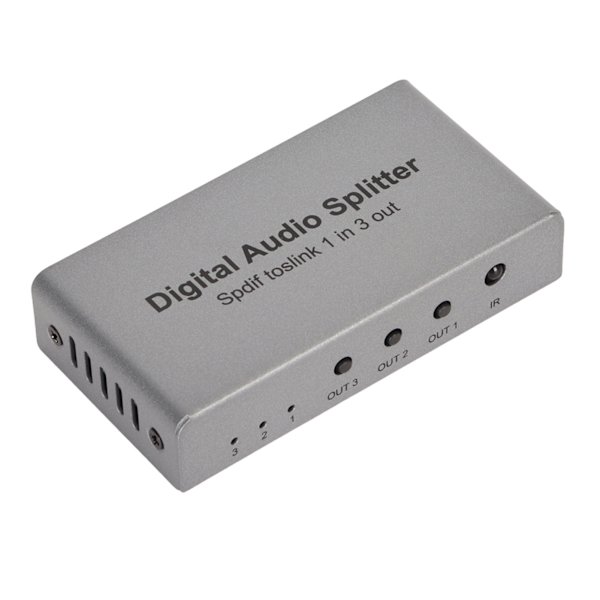1x3 SPDIF Optisk Splitter Stöder LPCM2.0 DTS för Dolby AC3 Digital Optisk Ljudsplitter för Hemmabio DVD CD-spelare