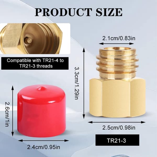 CO2-adapter for Sodastream TR21-4 til TR21-3, passer til Quooker Cube-tank, messinggjengeadapter - kompatibel med Quooker CO2-flaske