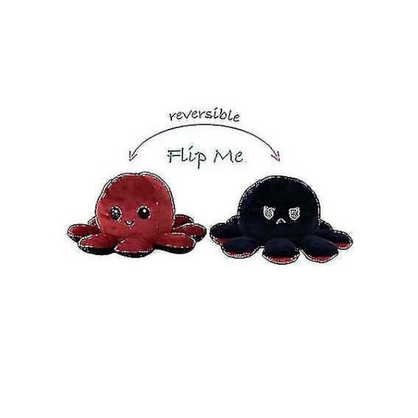 Vändbar Octopus Plushie Dubbelsidig Flip Doll Show Mood Toy S