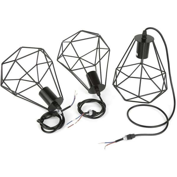 Moderne lysekrone med diamantbur 20,5*25 cm 110-221V svart, innendørslys