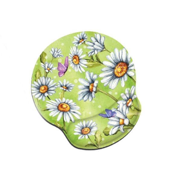 Lent Bounce Memory Foam Wrist Mouse Pad - Field Green Daisy