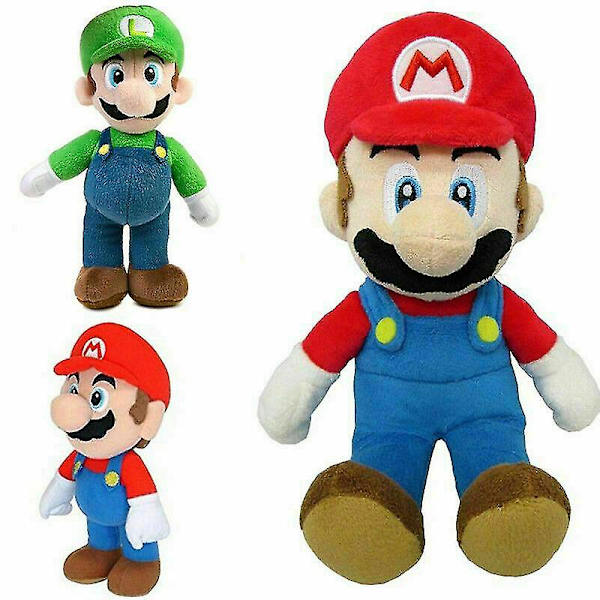 25 cm Super Mario Bros plyschdocka Mario Luigi mjukleksak red
