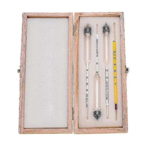 3-pack 0-100% Hydrometer Alkoholmätare Testset Alkoholkoncentrationsmätare + Termometer kk