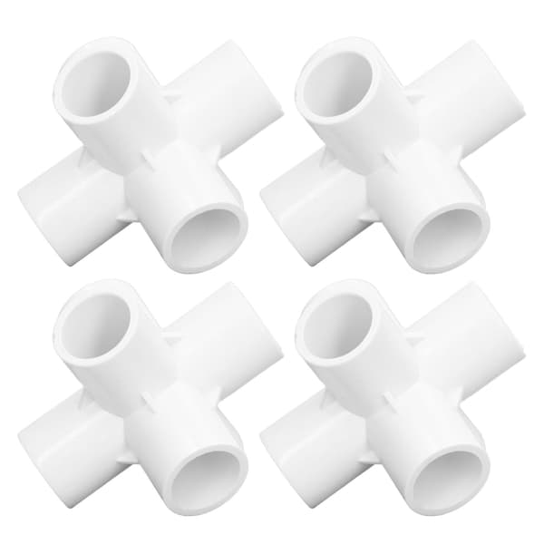 PVC Rørfittings 10-pak 6-vejs Albueforbindelse 25 mm Indvendig Diameter Hvid