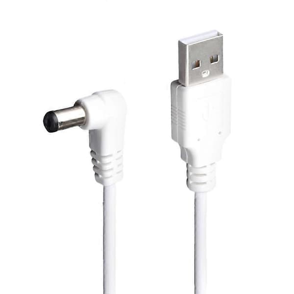 USB-DC5.5x2.5-virtajohto USB-DC5.5x2.1mm-latausmuunninkaapeli[ht] White Elbow