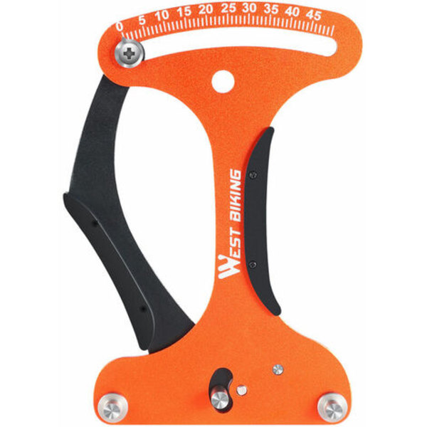 Egerspændingsmåler Cykelspændingskalibrator Tensiometer Aluminiumlegering cykelhjul reparationsværktøj, orange
