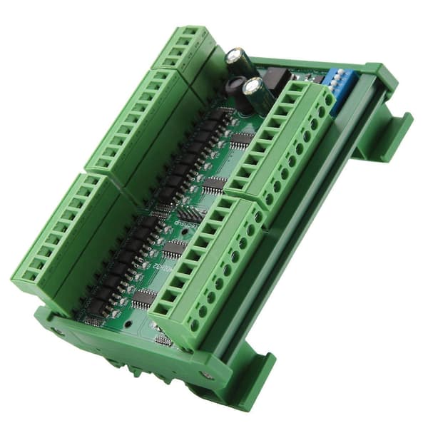 32Ch PNP Isoleret Digital Indgang RS485 Modbus Rtu Controller DC 12V 24V PLC Switch Mængdeopsamlingskort (med kabinet) Grön