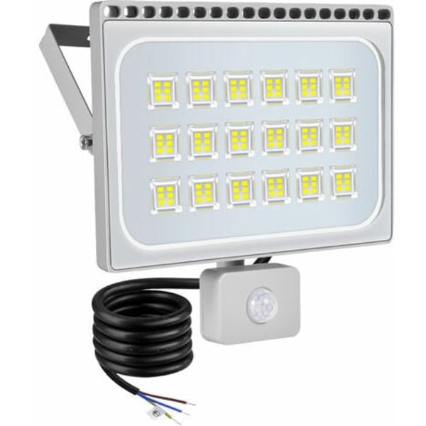 100W Udendørs LED Projektør Bevægelsessensor Vandtæt IP65 8000LM Sikkerhedslampe 6500K Cool White Udendørs LED Spotlight Se