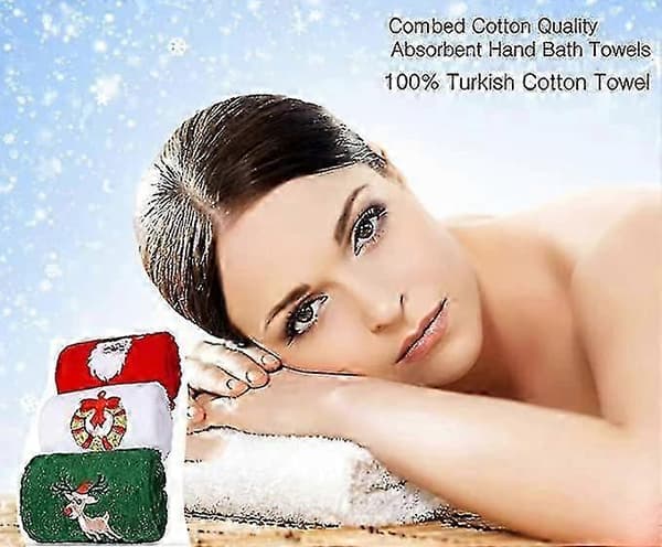 Julehåndklæde til gæster og køkken, sæt med 3 pakker Towel Set
