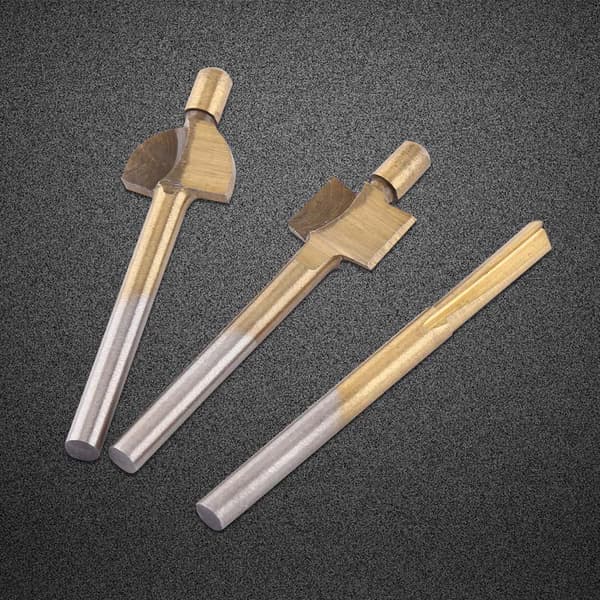 HSS Titanskiktad Trä Kanttrimmer Fräsbits Set 10st 1/8 Tum Skaft