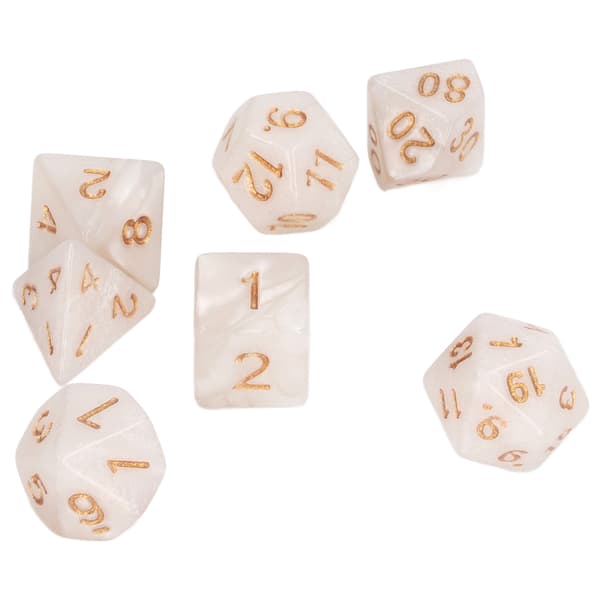 5 sæt multifacetterede terninger guldnummer perle polyhedron terninger til interaktive spil skoleartikler hvid