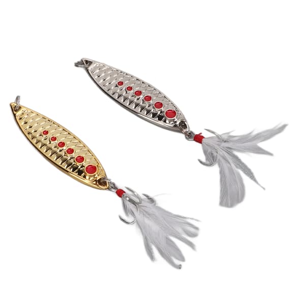 2-pack Röda Prickiga Reflekterande Lätta Antikorrosions Spinnerbaits Sötvattensfiskedrag 15g