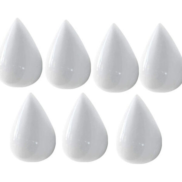 7 set Creative Teardrop Coat Hook Hook Seinäkoristelu Moderni sisustus, valkoinen