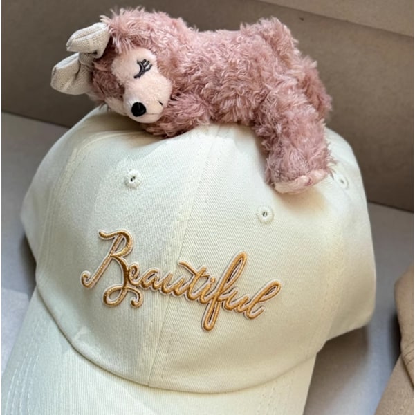 3D Dyr Forældre-barn Kasket Solid Farve Sød Beige Adult
