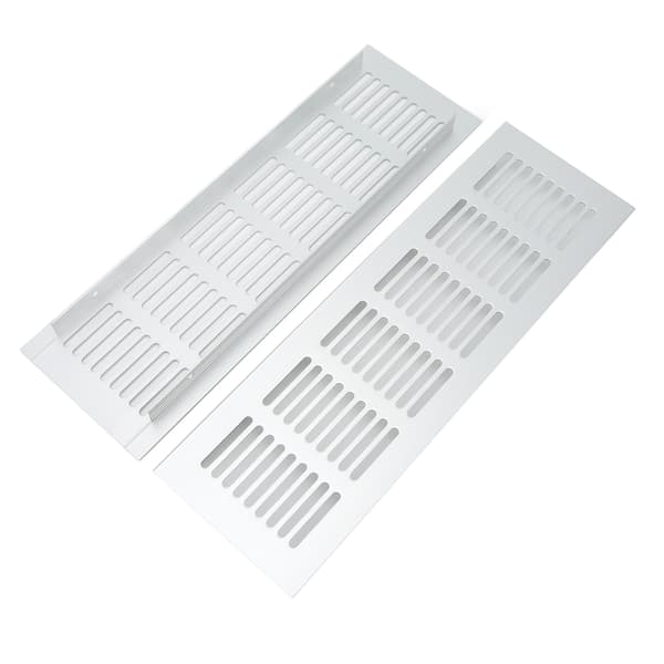 Aluminiumslegering Sølv Rektangulær Ventilationsrist Dækning til Skab RV Camper 80x250mm 3.14x9.84in