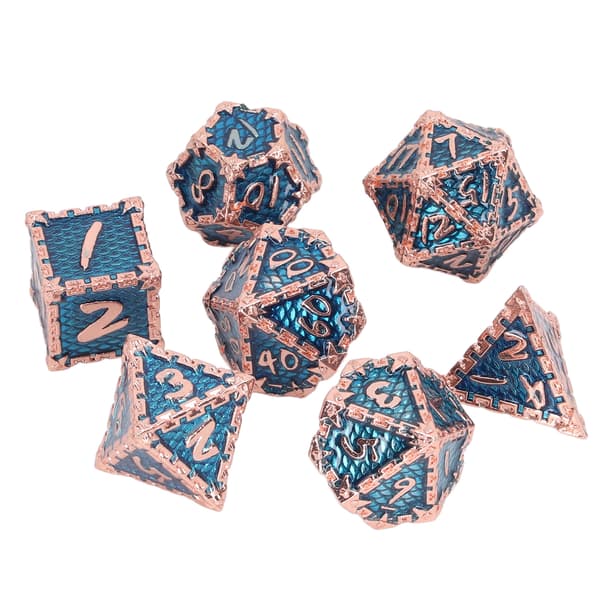 7st Polyhedral Tärningar Metall Utsökt Lättvikt Klar Nummer Rollspel Bordsspel Tärningar 08