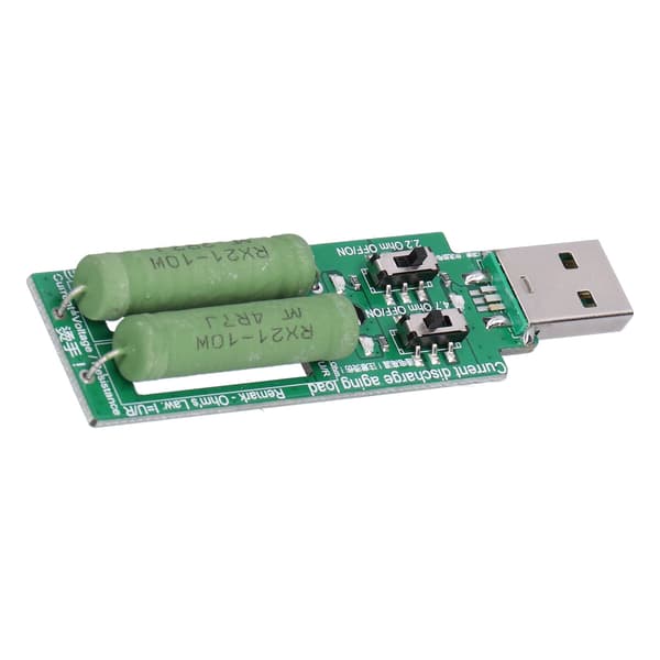 Mini USB Belastningstester Power Bank 1A 2A Strømafbryder 5VDC