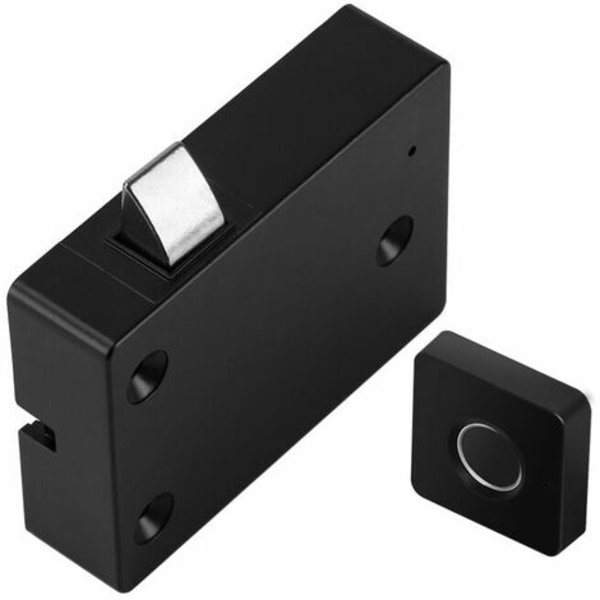 Smart elektronisk skaplås, boksmøbler Skufflås Fingeravtrykklås, USB oppladbar svart