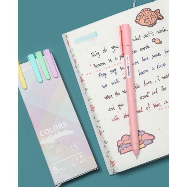 Morandi färg gel penna färg hand konto penna student brevpapper penna (Ruixiang gel penna full nål tub 0,5 (macaron) (0,5 mm)),