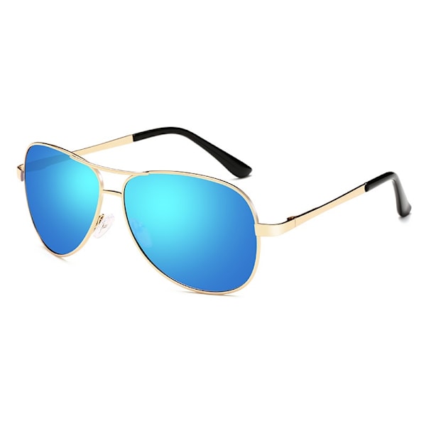 Aurinkolasit Polarisoidut Aurinkolasit Väriä Vaihtelevat Spring Leg Mushroom Miesten aurinkolasit (Gold Frame Ice Blue Piece C5)