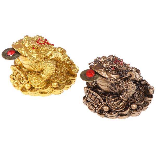 Feng Shui Toad Money Lucky Fortune Frog Toad Indretning til hjemmekontoret Br[ht] Bronze one size