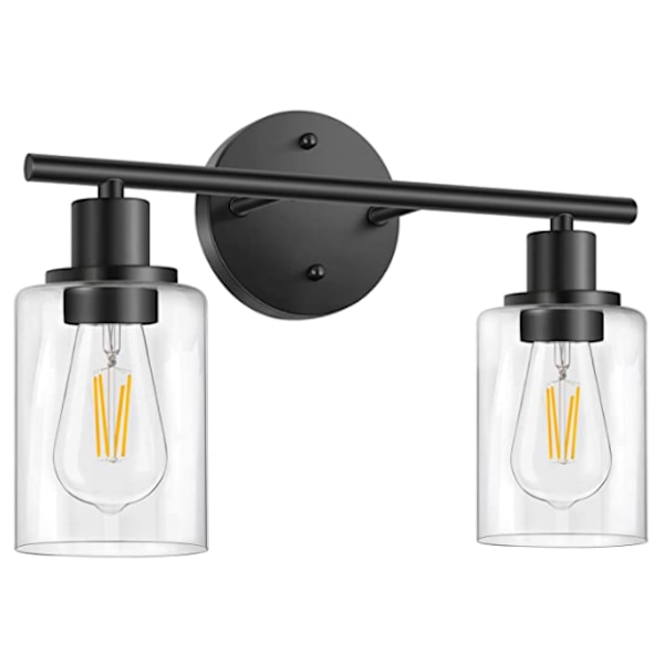 Industrielle vegglamper for stue, retro rette 2-veis takspotter med roterende svart metallskjerm（uten