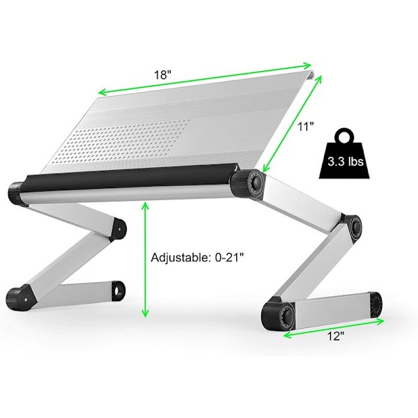 Standard sølvgrå 420 ventilationshuller + hævet laptop klapbord
