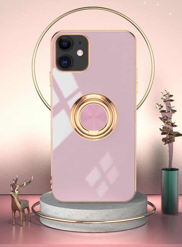 Luksuriøst stilfullt ‘iPhone 13 Mini’ etui med ringstativ funksjon Gull Blå[ht] Blue Blue