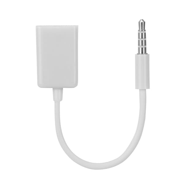 3,5 mm hannplugg til USB hunn AUX lydkabel konverter adapterledning