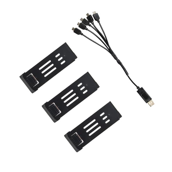 3 stk. 1200mAh dronebatteri 5 i 1 opladningskabeltilbehør til E58