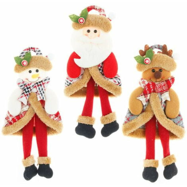 Juletræspynt, 3 stk/sæt Juletræspynt Claus Snemand Hængende Dukke Vedhæng Ornamenter Børne