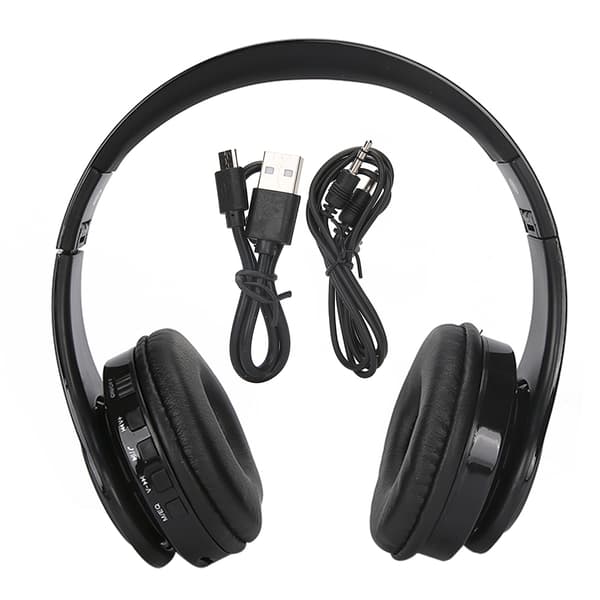 Bluetooth 5.0 Øretelefon Trådløst Over Ear Stereo Headset med Mikrofon Gaming Headset Sort
