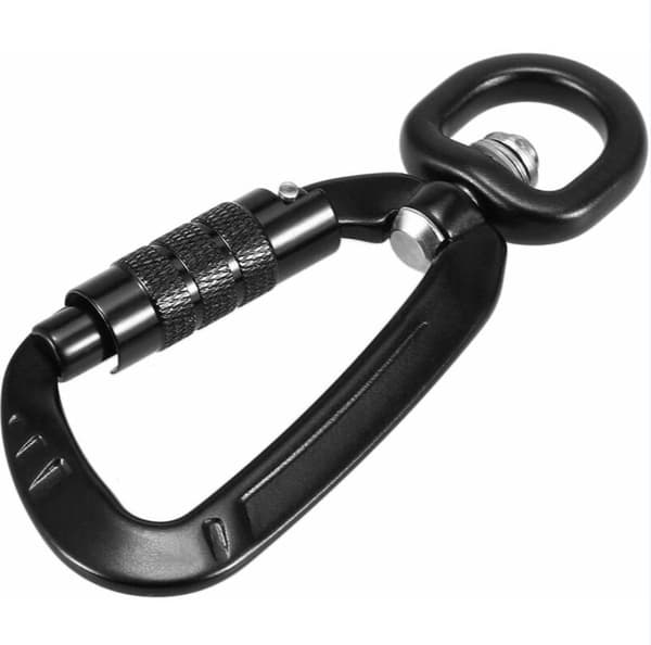 360° roterende karbinhake, 4Kn, 2 stk, sort[ht]