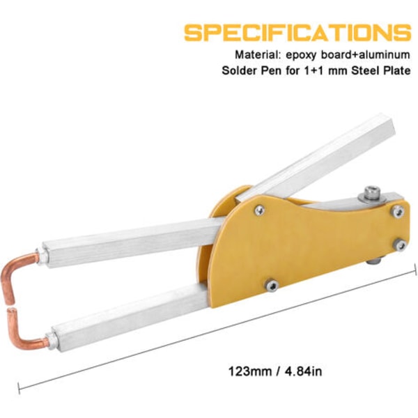 Justerbar trykkpunktsveisemaskin spesialformet epoksypanel buttsveiseklemme sveisepenn for 1+1 mm stålplate