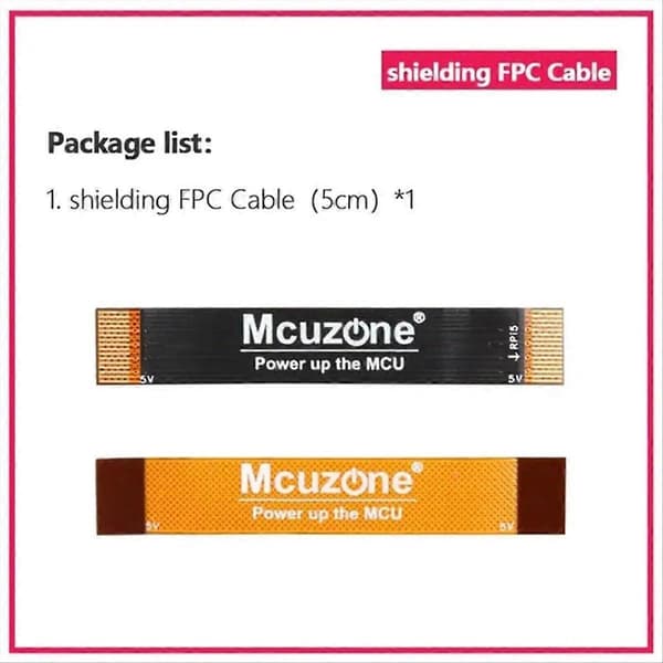 MCUZONE 16-pin 0,5 mm stigning FPC skjermet kabel for Raspberry Pi 5, med skjerming og PCIe differensial[ht]