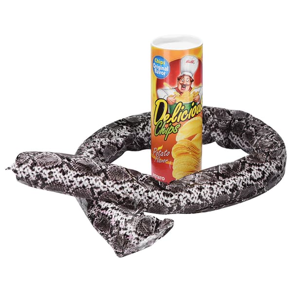 Rolig practical joke hoppande orm potatischips leksak