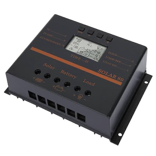 12V 24V Auto 80A PWM Solarladdningsregulator Solpanel Laddningsregulator LCD-display Solar80