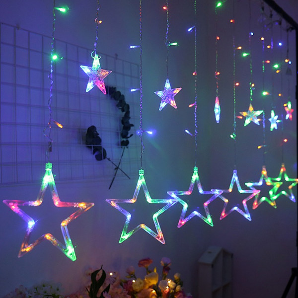 Dekorative lys LED-dekoration Festlige Pentagram Star String Lights (farve)