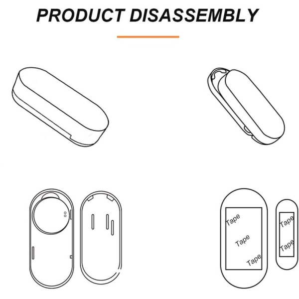 Vit dörrmagnetisk sensor, dörr- och fönsterinbrottslarm, smart hem