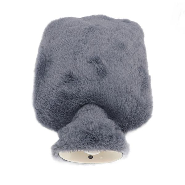 Pehmoinen kuumavesipullo pehmeällä kannella 2000ml Anti-Scald Double Hand Insert - Tummanharmaa
