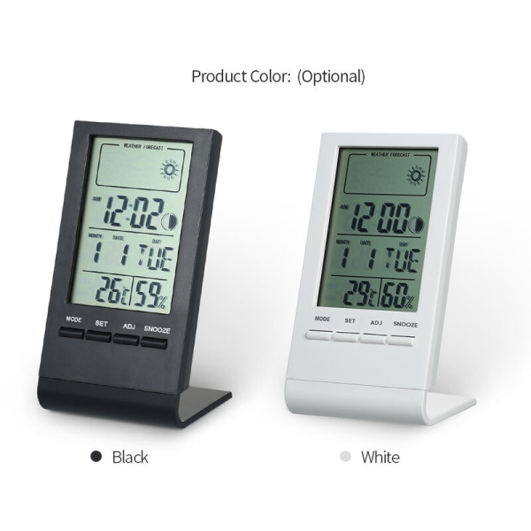 Digital termohygrometer, inomhus, hushåll, tid, datum