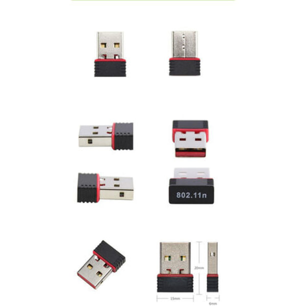2 STK RTL8188 lille trådløst netværkskort 150M ekstern computer 802.11n mini USB