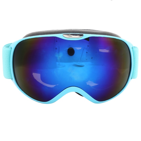 Barneskibriller utendørs sfæriske dobbeltlagsbriller vindtette og antidugg fjellklatringsbriller synlige snøbriller blå
