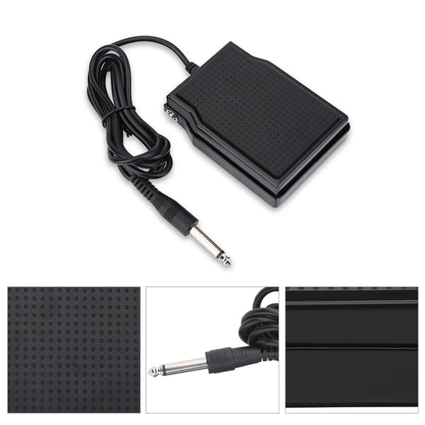 Elektronisk Keyboard Sustain Pedal Dæmper til Digitalt Klavertilbehør Sort