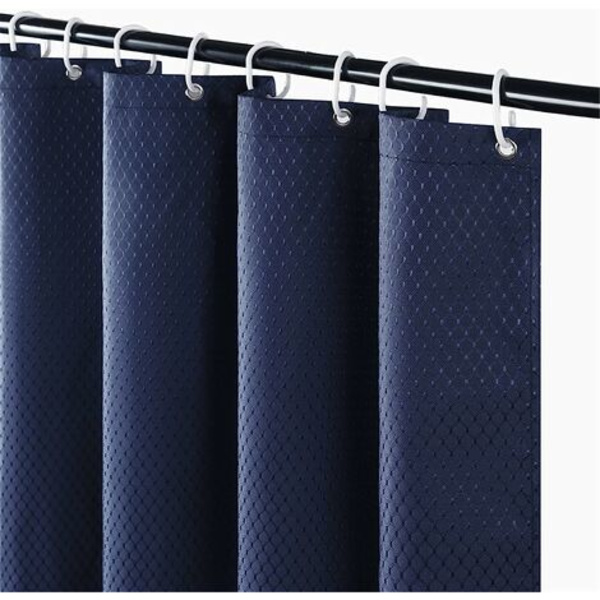 Mögelsäker duschdraperi Tjock vattentät tyg polyester duschdraperi för badkar eller badrum 12 krokar Marinblå