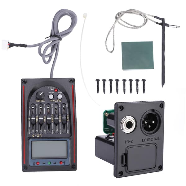 LCD 5-bånds akustisk guitar forforstærker EQ LC-5 Equalizer tuner Piezo pickup