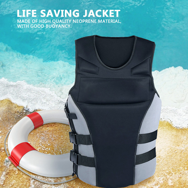 Redningsvest sort vest flydevest (L)