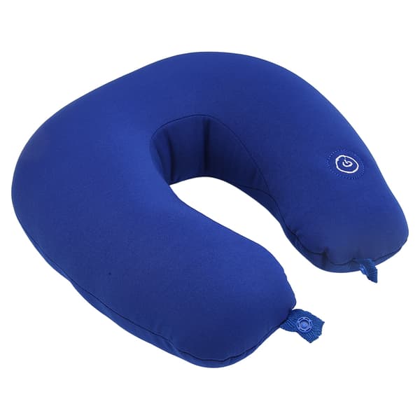 Resekudde Memory Foam U-formad Elektrisk Vibration Nackkudde Flygplan Resekudde Blå