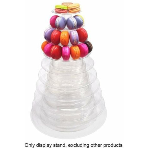 Macaron-kakkuteline 6-kerroksinen muovinen pyöreä kakkuteline